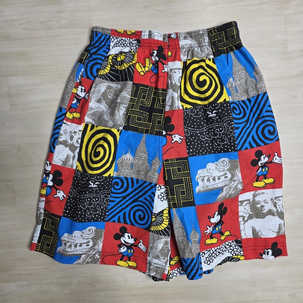 Vintage 90's Mickey & Co Disney Shorts Travel Plaid Colorful Size‎ Medium